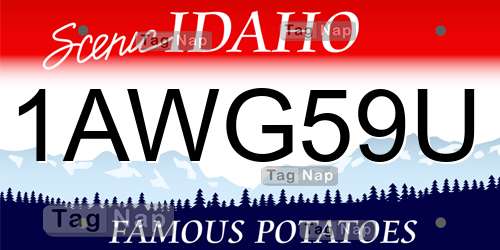 1AWG59U Idaho License Plate Lookup