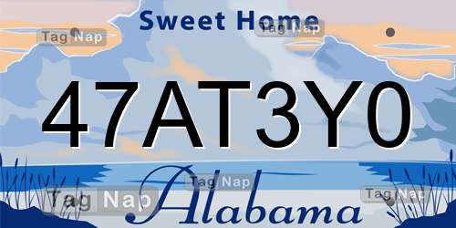 47AT3Y0 Alabama License Plate Lookup