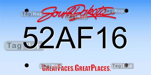 52AF16 South Dakota License Plate Lookup