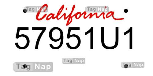 57951U1 California License Plate Lookup