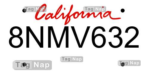 8NMV632 California License Plate Lookup