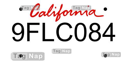 9FLC084 California License Plate Lookup