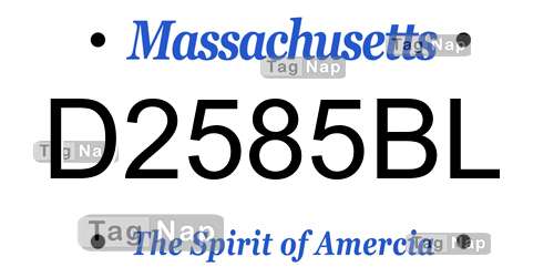 D2585BL Massachusetts License Plate Lookup