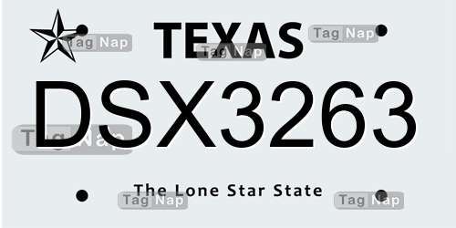 DSX3263 Texas License Plate Lookup
