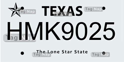 HMK9025 Texas License Plate Lookup