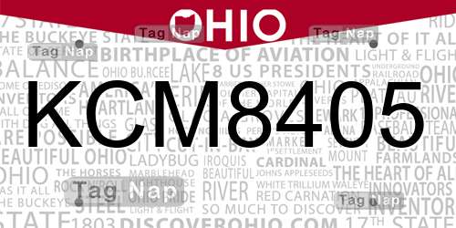 KCM8405 Ohio License Plate Lookup