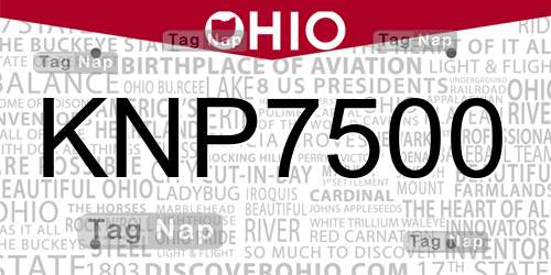 KNP7500 Ohio License Plate Lookup