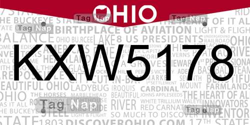 KXW5178 Ohio License Plate Lookup