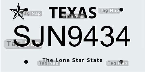 SJN9434 Texas License Plate Lookup