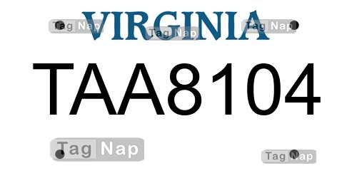 TAA8104 Virginia License Plate Lookup