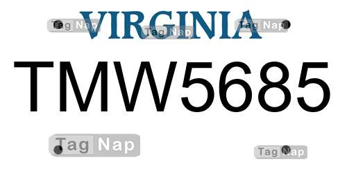 TMW5685 Virginia License Plate Lookup