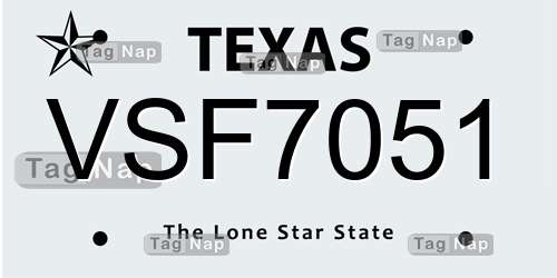 VSF7051 Texas License Plate Lookup