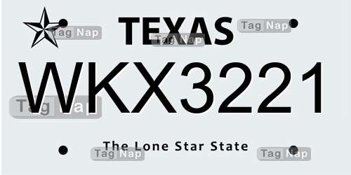 WKX3221 Texas License Plate Lookup