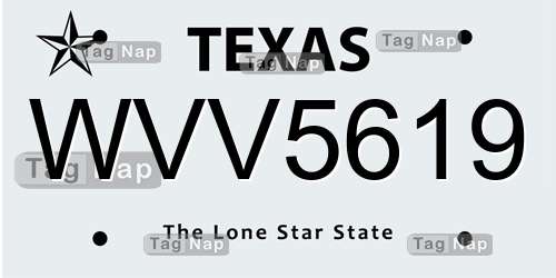 WVV5619 Texas License Plate Lookup