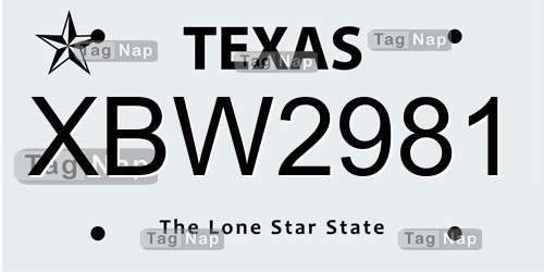 XBW2981 Texas License Plate Lookup